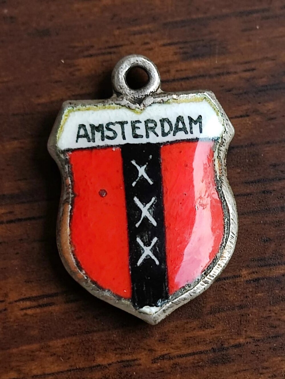 Vintage 800 Silver Enameled Amsterdam Charm